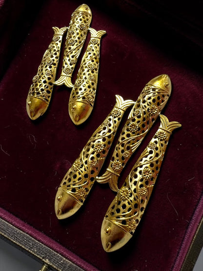 Meenmohini Premium Sculptural Brass Dangler Earrings