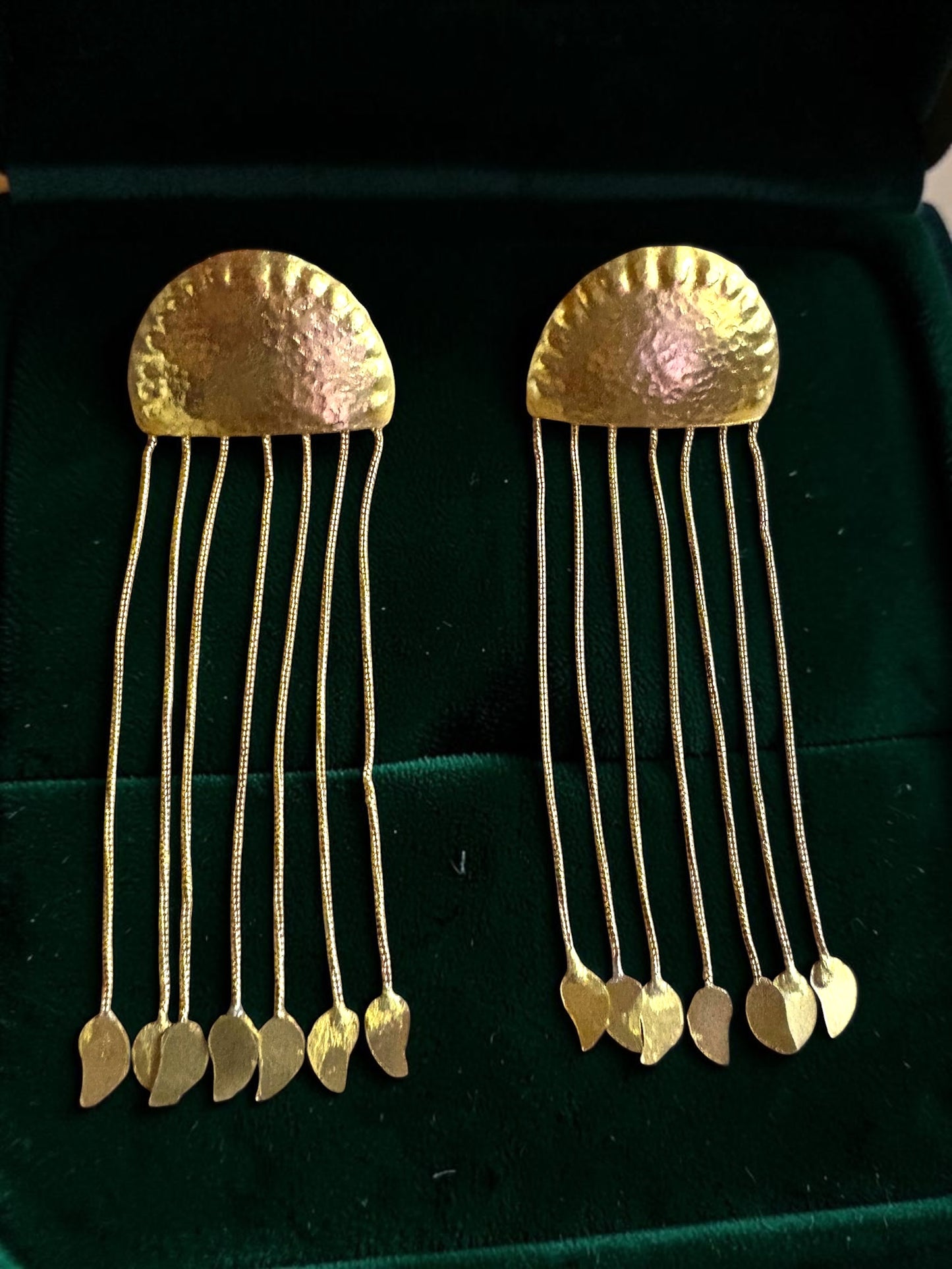 Athena Chain Brass Dangler Earrings