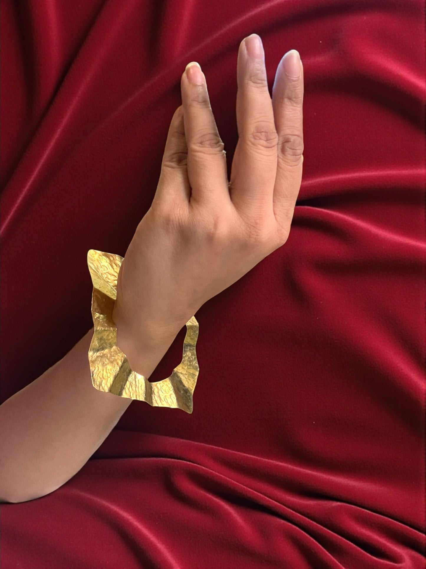 Square Plate Stackable Brass Bangle Bracelet