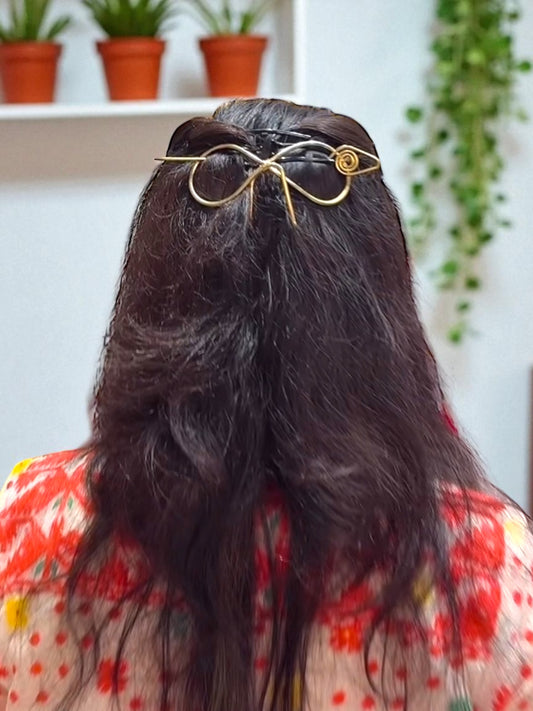 Bow Pin Brass Hair Accessory