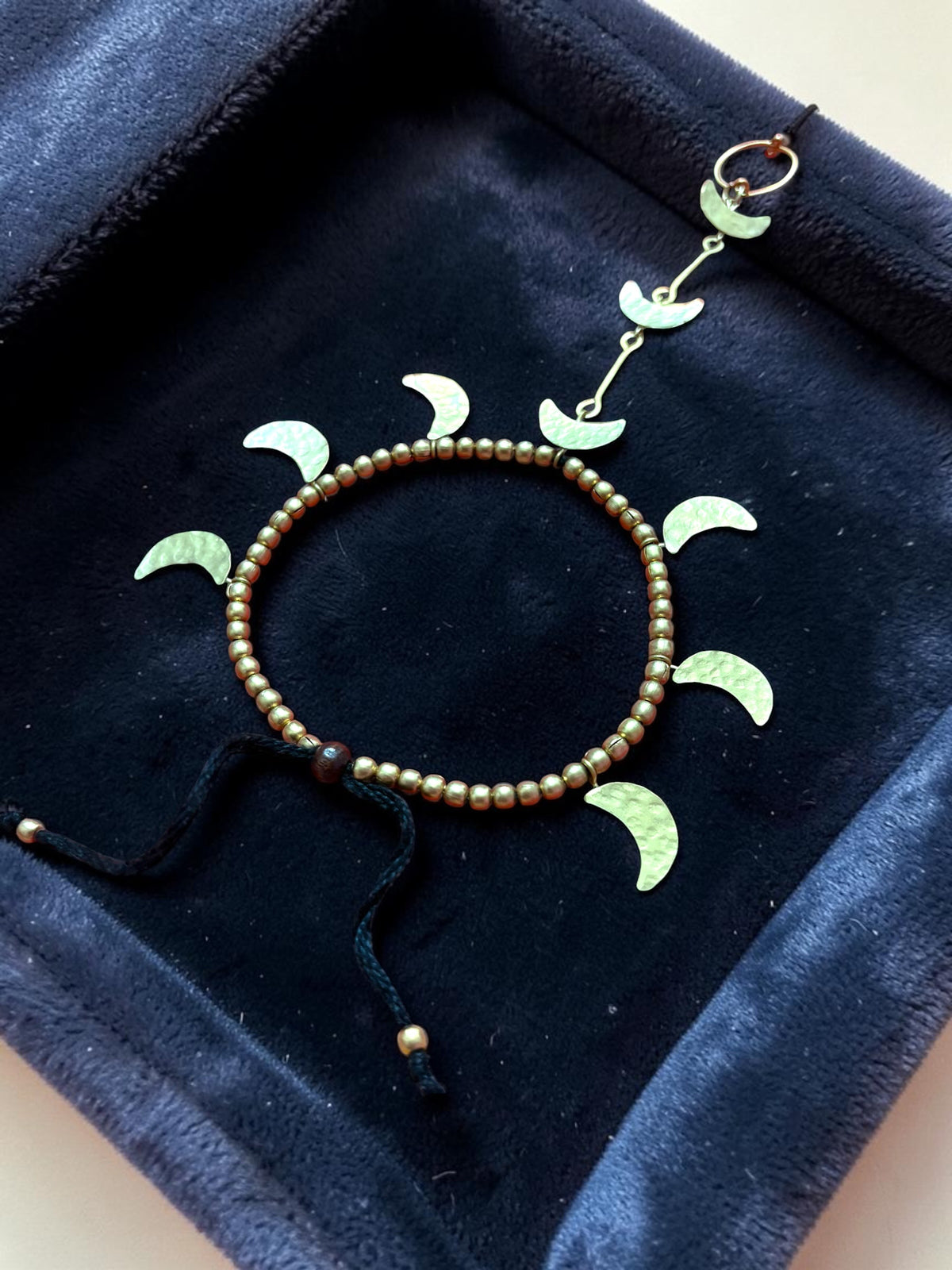 Minimalist Moon Chandni Brass Foot Harness Anklets (1 pair)