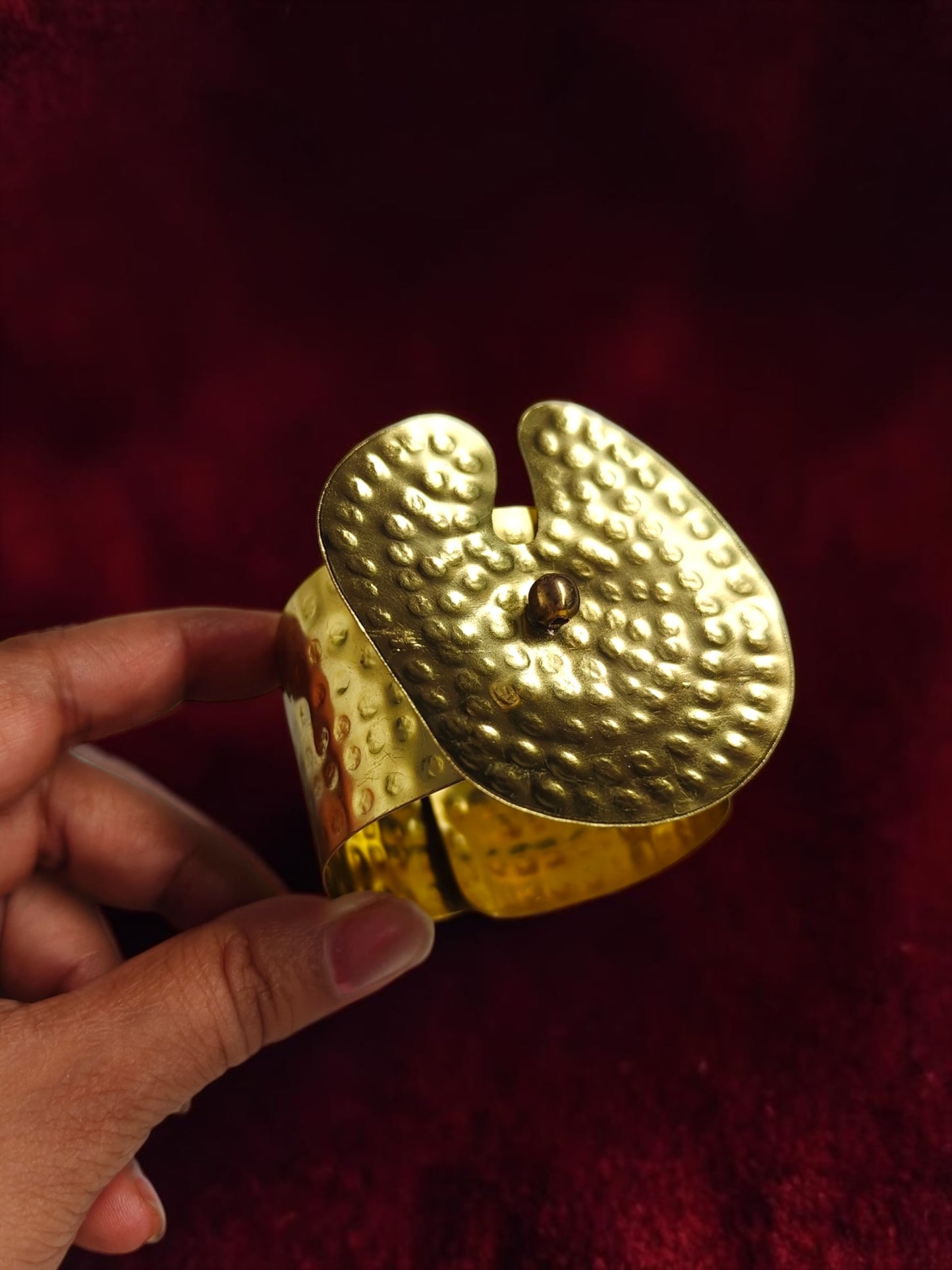 Lotus Leaf Brass Cuff Bracelet