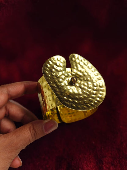 Lotus Leaf Brass Cuff Bracelet