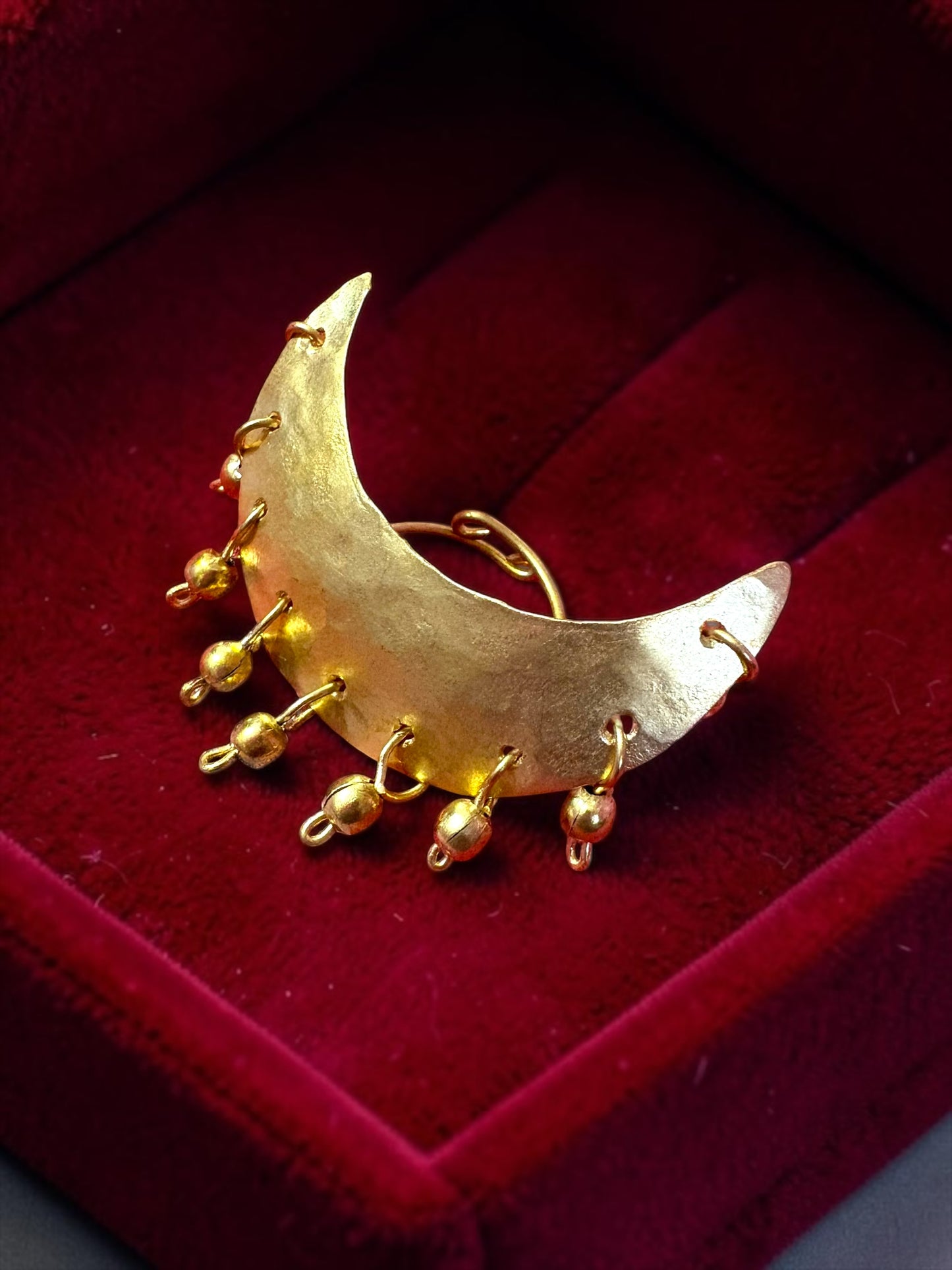 Prathama Chandni Moon Brass Statement Ring