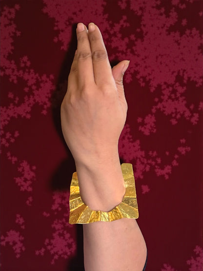 Square Plate Stackable Brass Bangle Bracelet