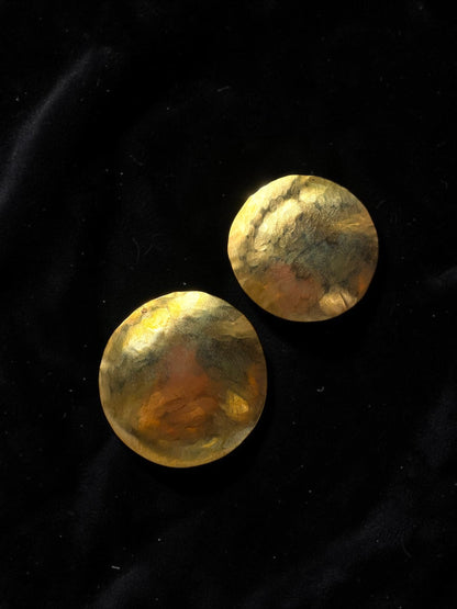 Circle of Life Brass Statement Stud Earrings