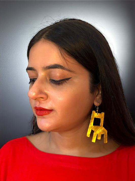 The Chair Brass Dangler Earrings