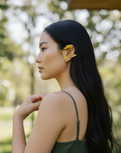 Daffodil Brass Earcuff Earrings
