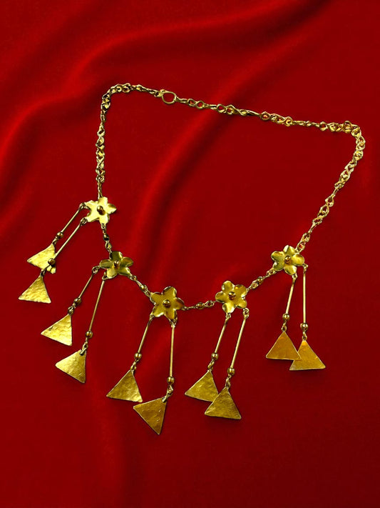 Flower Chandmala Brass Statement Necklace