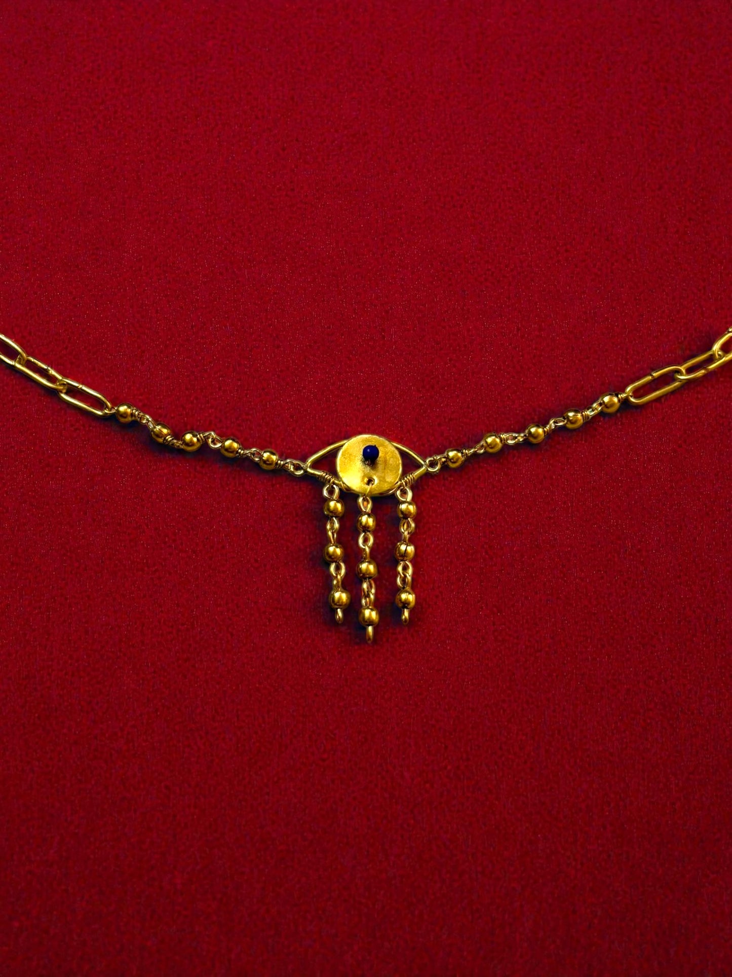 Evil Eye Brass Chain Bracelet