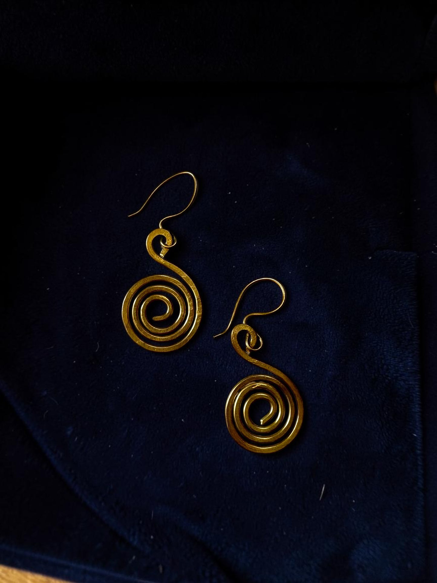 Round Spiral Brass Dangler Earrings