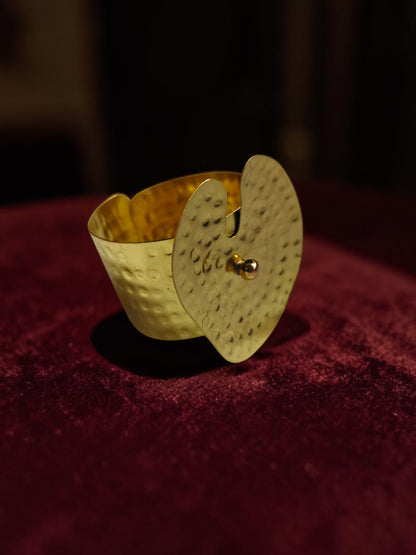 Lotus Leaf Brass Cuff Bracelet