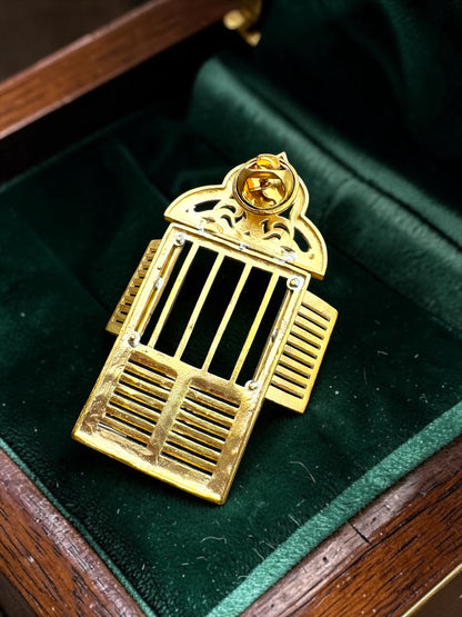 Moner Janala Premium Sculptural Brass Brooch
