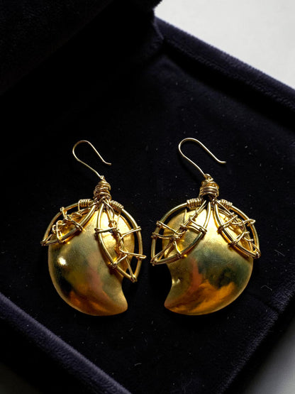Mango Desire Brass Dangler Earrings