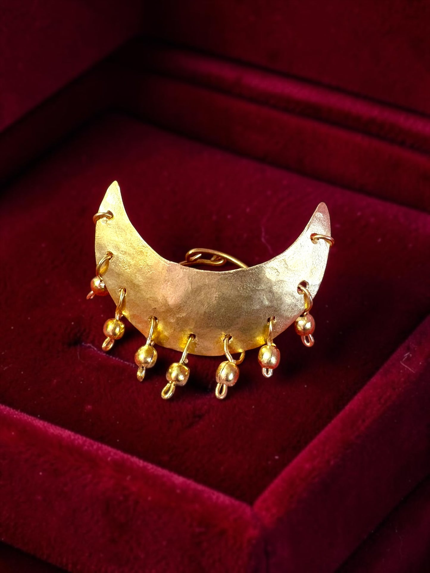 Prathama Chandni Moon Brass Statement Ring