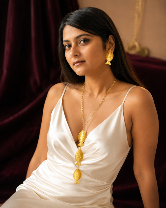 Meenakshi Brass Pendant Chain Necklace