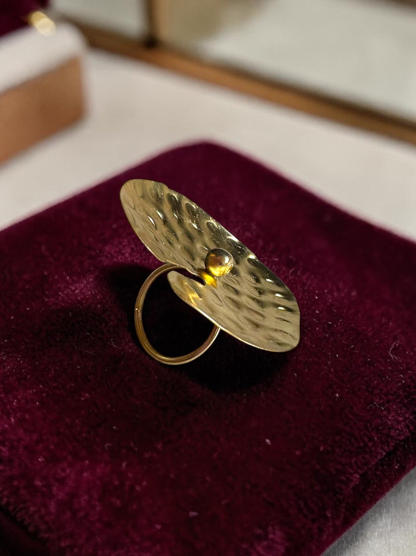 Lotus Leaf Brass Ring