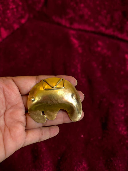 Baby Elephant Brass Brooch