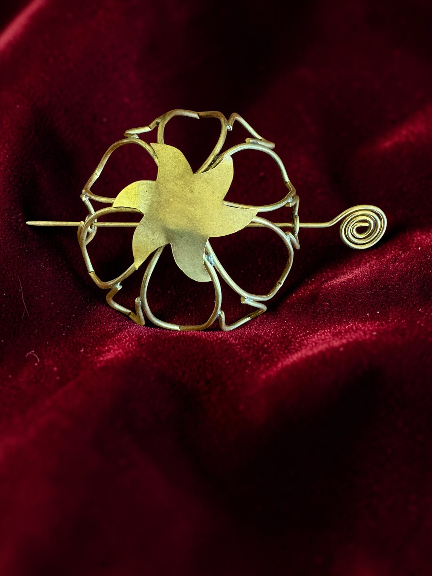 Flower Brass Bun Cage Hair Accessory