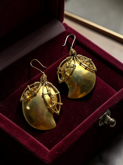 Mango Desire Brass Dangler Earrings
