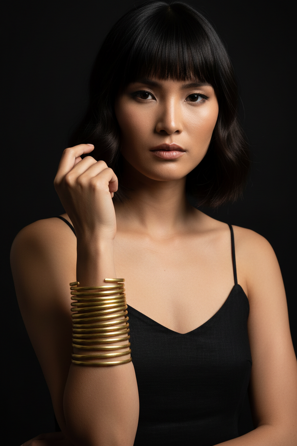 Naga Long Tribal Brass Bracelet