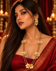 Bangaliana Brass Long Chain Necklace Set