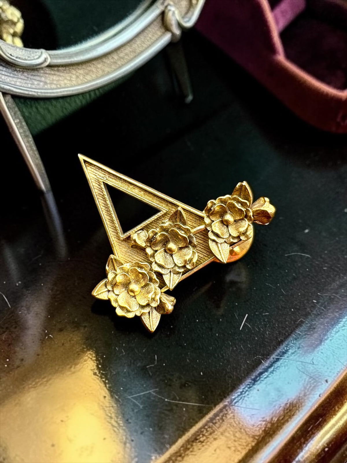 Guldasta Premium Sculptural Brass Brooch