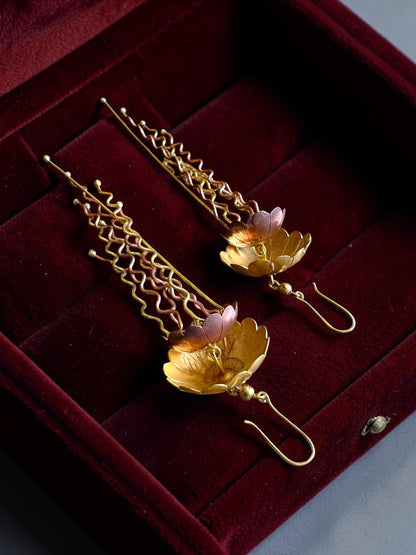 Jellyfish Copper and Brass Dangler Earrings