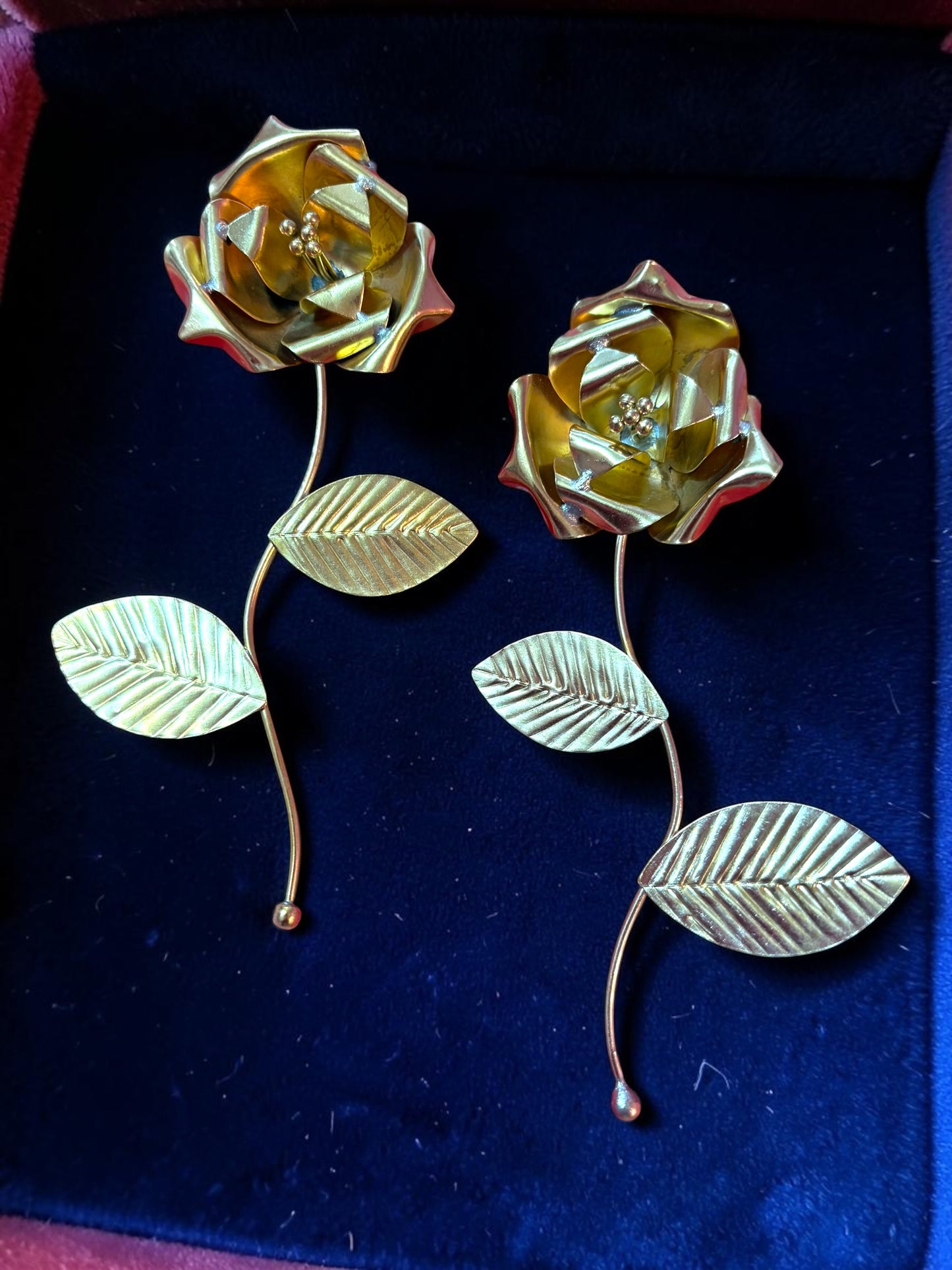 Roselle Brass Dangler Earrings