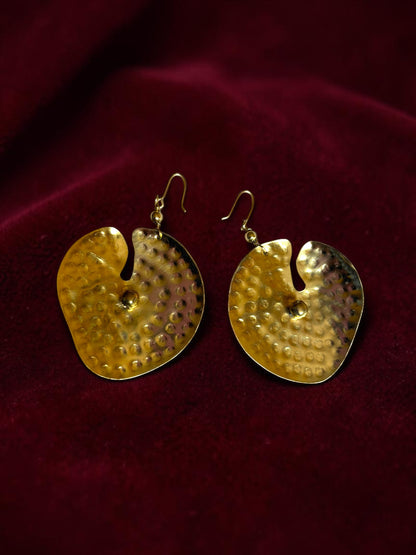 Lotus Leaf Brass Dangler Earrings