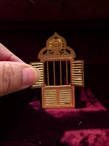 Moner Janala Premium Sculptural Brass Brooch