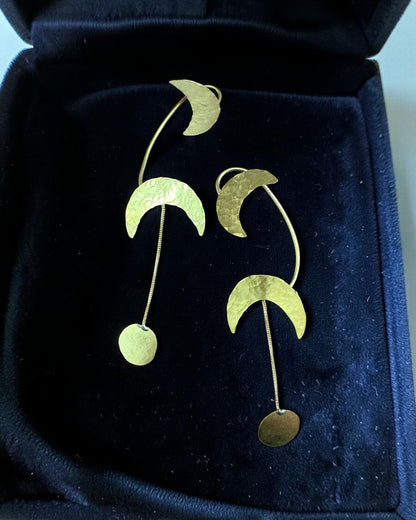 Moon No-Piercing Brass Earcuff Earrings