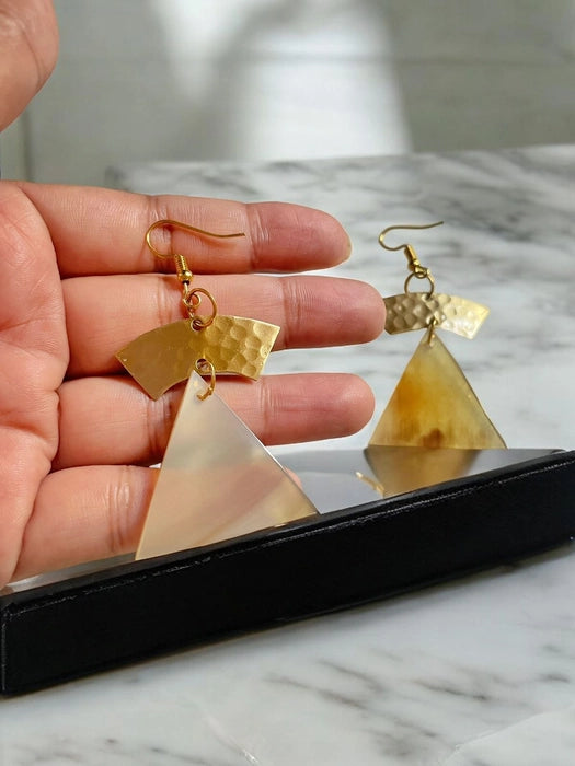 white-pyramid-brass-earrings