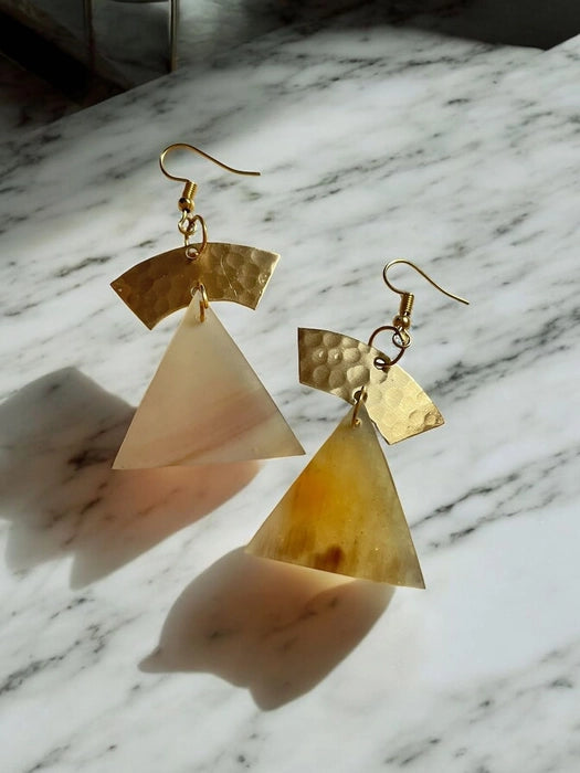 white-pyramid-brass-earrings