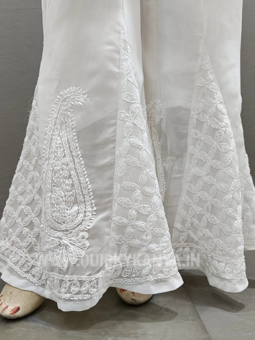 Anarkali Chikankari Georgette Palazzo Pants