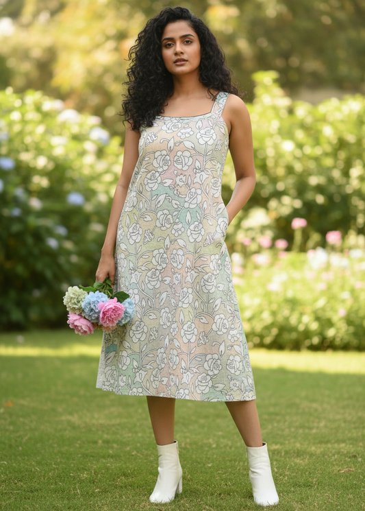 Azalea Kantha Cotton A-line Dress