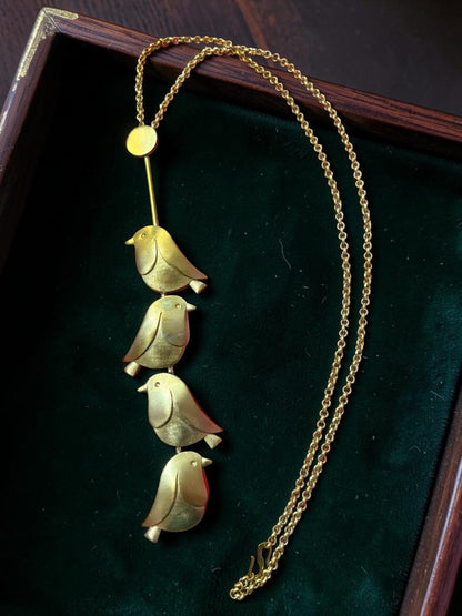 Pakhi Premium Sculptural Brass Necklace Jewelry Set (Necklace, Earrings)