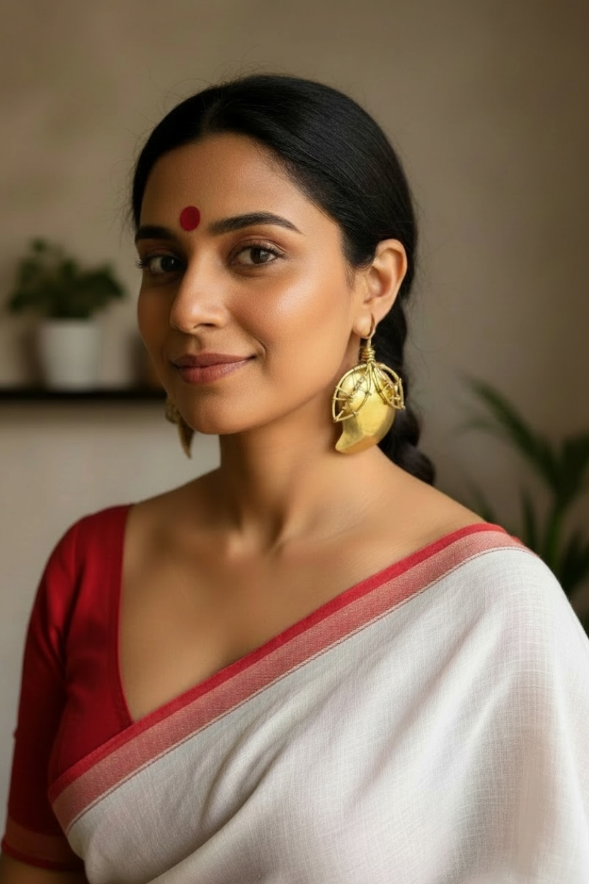 Mango Desire Brass Dangler Earrings