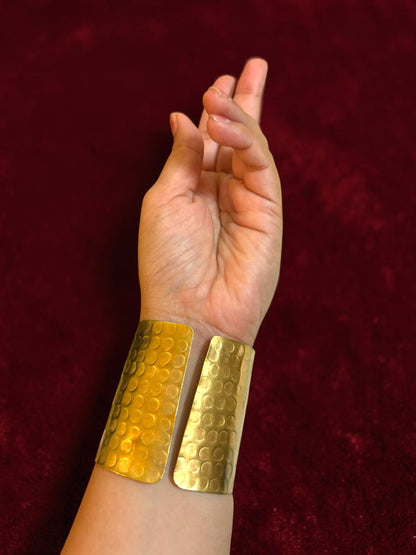 Flower Garden Brass Cuff Bracelet