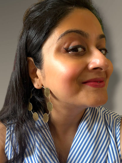 Devayana Hoops Brass Dangler Earrings