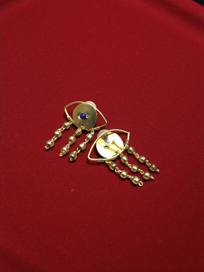Evil Eye Brass Stud Earrings