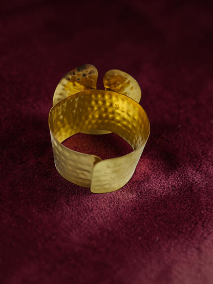 Lotus Leaf Brass Cuff Bracelet