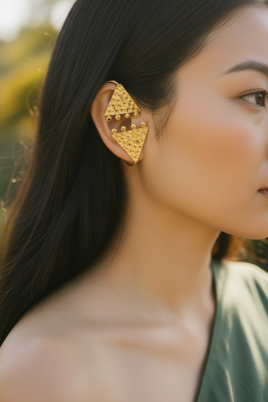 Triangle Boond Boond Brass Earcuff Earrings