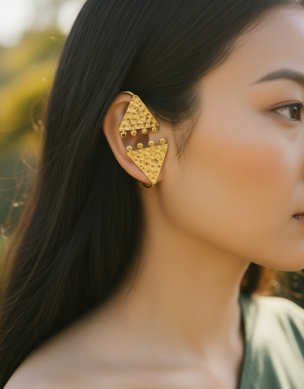 Triangle Boond Boond Brass Earcuff Earrings