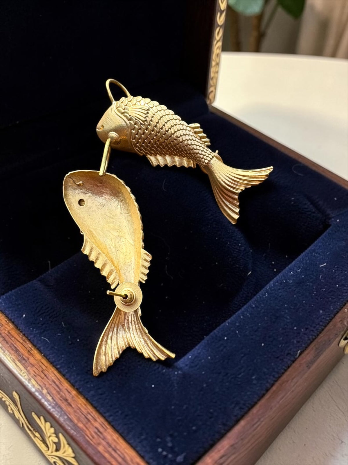 Meena Fish Premium Sculptural Brass Earcuff Earrings
