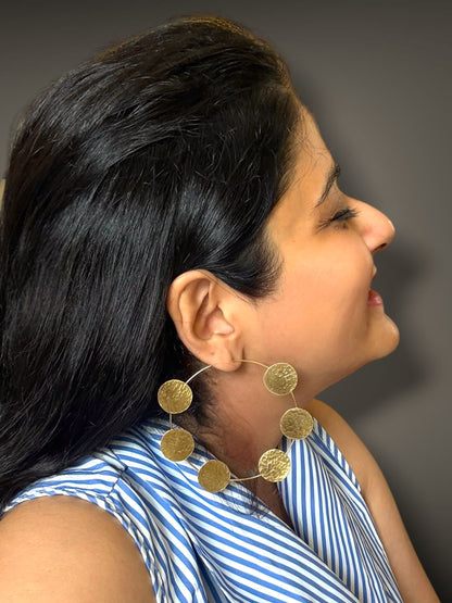 Devayana Hoops Brass Dangler Earrings
