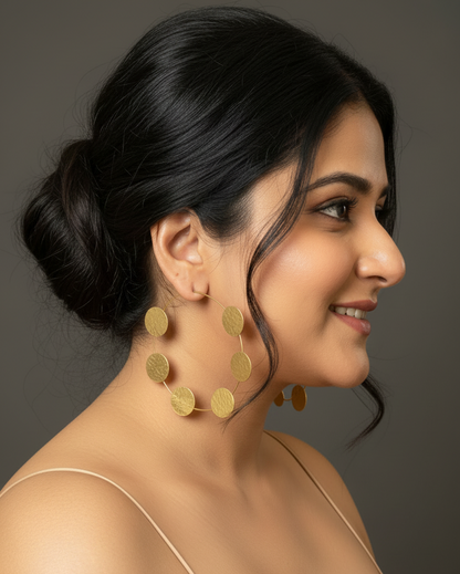 Devayana Hoops Brass Dangler Earrings