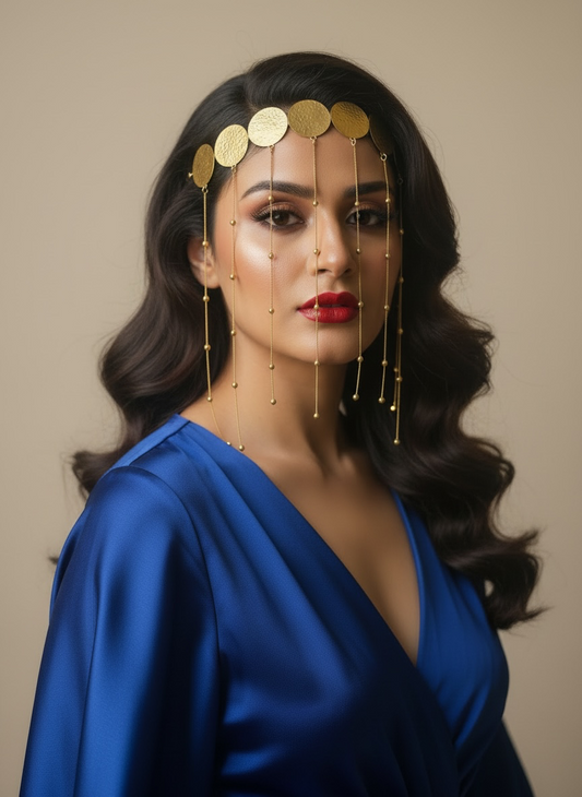Shama Coin Chains Brass Face Accessory
