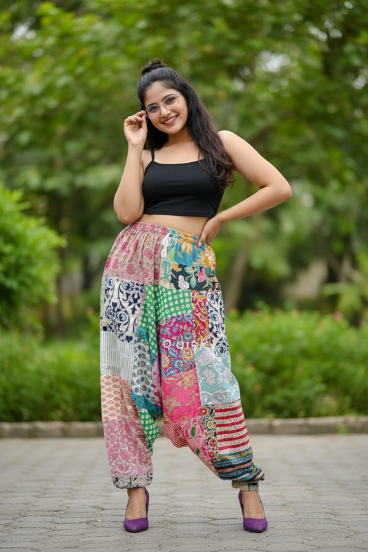 Boho Kanya Cotton Patchwork Joggers