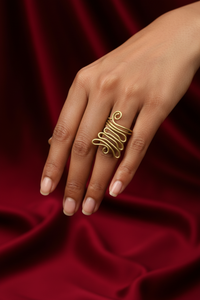 Zigzag Spiral Brass Ring